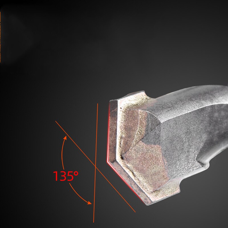 Square Shank Four-Hole Round Shank Impact Drill Bit 12.5MM Elevator Installation Stone Concrete Alloy Electric Hammer Drill Bit