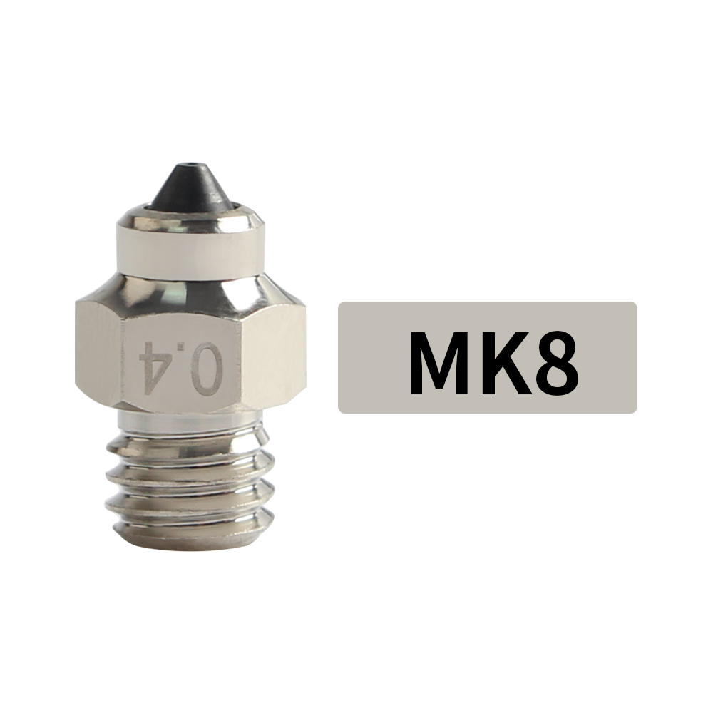 Boquilla bimetálica HC para V6/Volcano/Mk8 Hotend Neptune4 K1, boquilla DLC de acero endurecido y cobre, impresora 3D de desgaste de alta temperatura: 2,2 mm / Blanco
