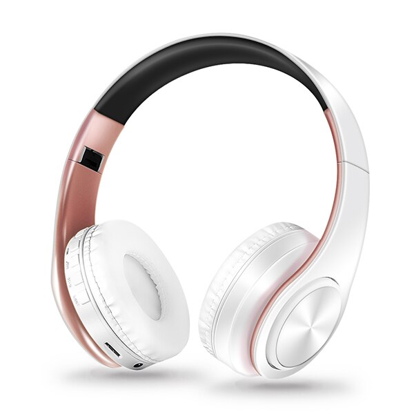 AYVVPII Lossless Player Bluetooth Headphones with Microphone Wireless Stereo Headset Music for Iphone Samsung Xiaomi mp3 Sports: white rose gold