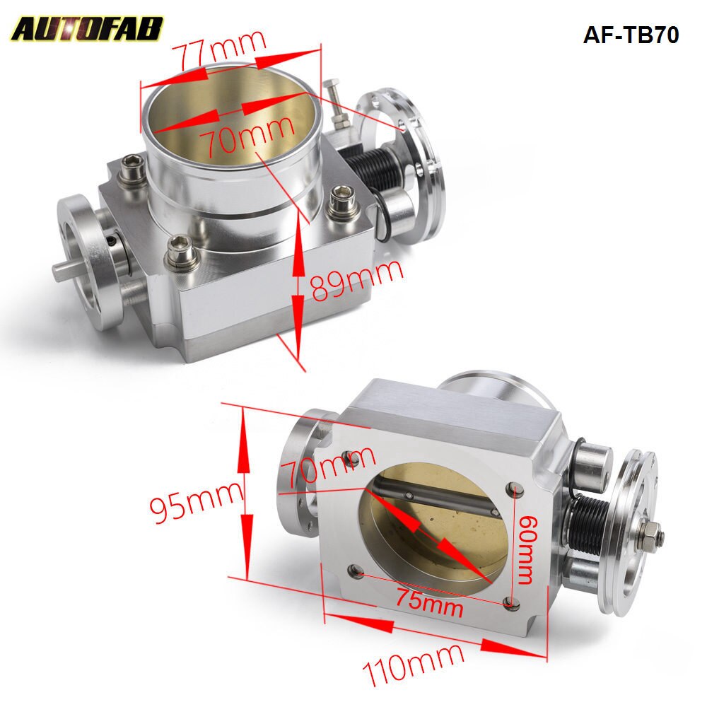 70MM Throttle Body Performance Intake Manifold Billet Aluminum High Flow AF-TB70