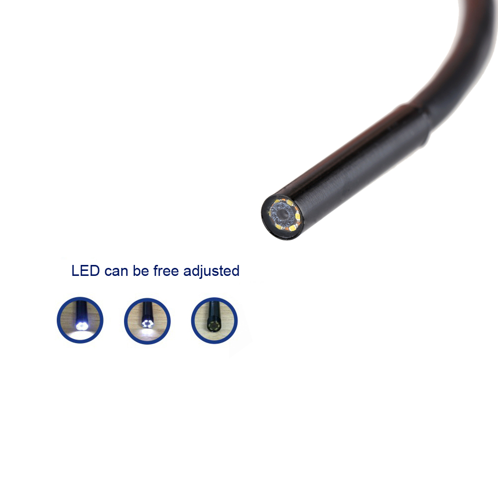 Kkmoon 8mm 2m Mini boroscopio endoscopio USB Digital inspección Cámara endoscopio industrial endoscopio brillo ajustable para PC