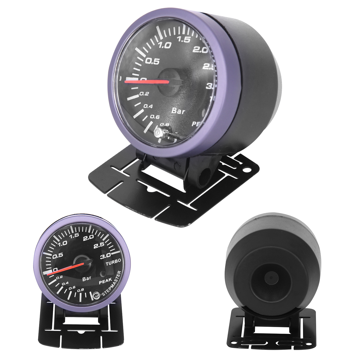 Turbo boost gauge (med beslag) & kabel & sensor & detailboks & slanger & t stykke & filter