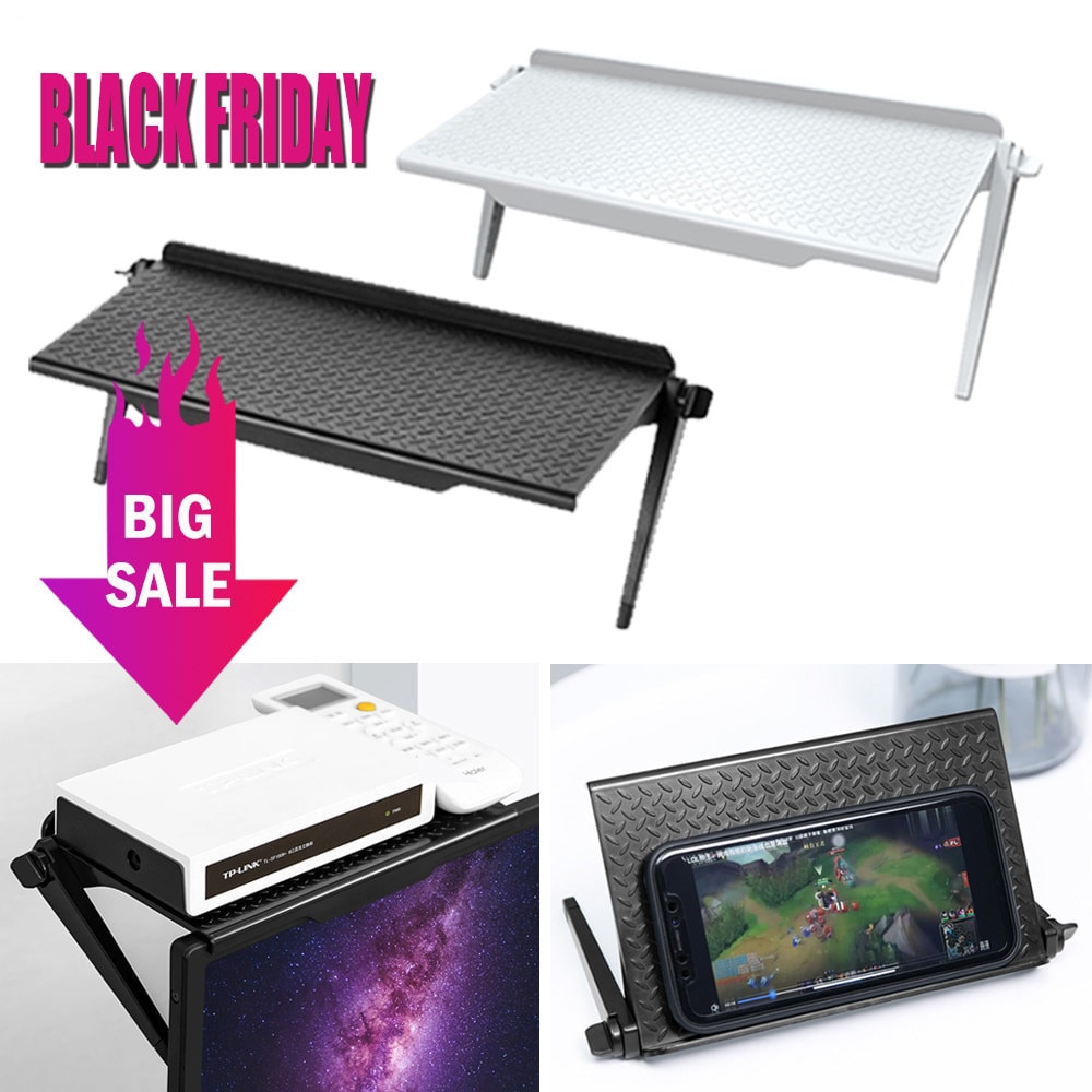 Multi-functional Storage Rack TV Computer LCD Display Rack Screen Storage Bracket Screen Top Shelf Adjustable Rack Holder 1pcs