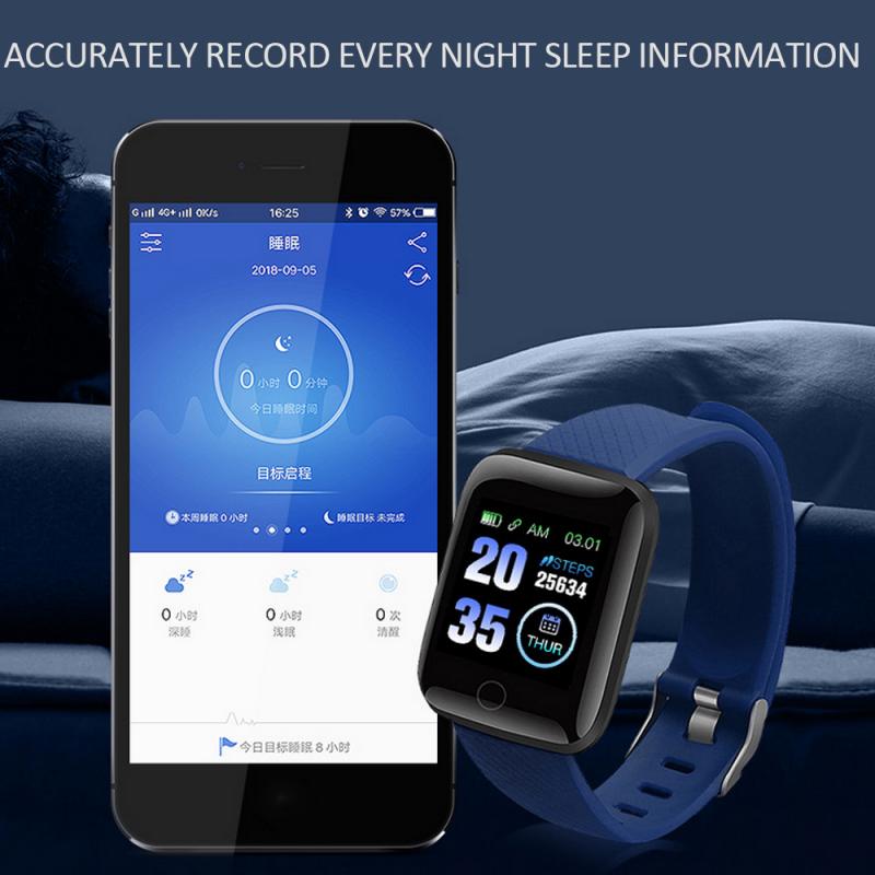 116 Plus Smart Horloge Bluetooth 4.0 Hartslag Zuurstof Bloeddruk Sport Gezonde Tracker IP67 Waterdicht Polsbandje Slimme Band