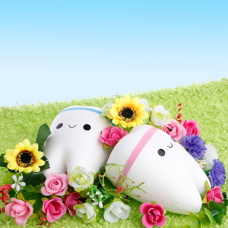 Cute Tooth Jumbo Squishy Slow Rising Squeeze Stress Hand Soft Toy Phone Pendant