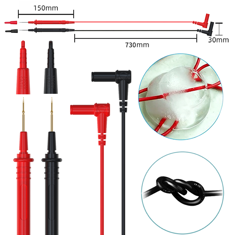 Universal Multimeter Probe 20A 1000V Probe Test Lead Digital Multimeter Pointer Multimeter Tester Lead Probe Wire Pen Cable