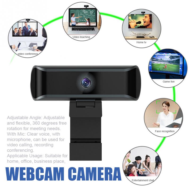 4K HD 1080P 30fps Webcam USB Computer Camera Flexible Rotatable Digital Web Cam with Mic for Laptop Desktop PC Tablet Camera