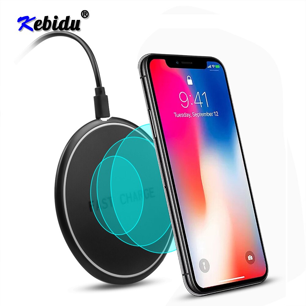 Kebidu 10W Snelle Draadloze Oplader Voor Samsung Galaxy S9 S9 + S8 S7 Note 9 S7 Edge Usb Qi opladen Pad Voor Iphone Xs Max Xr X