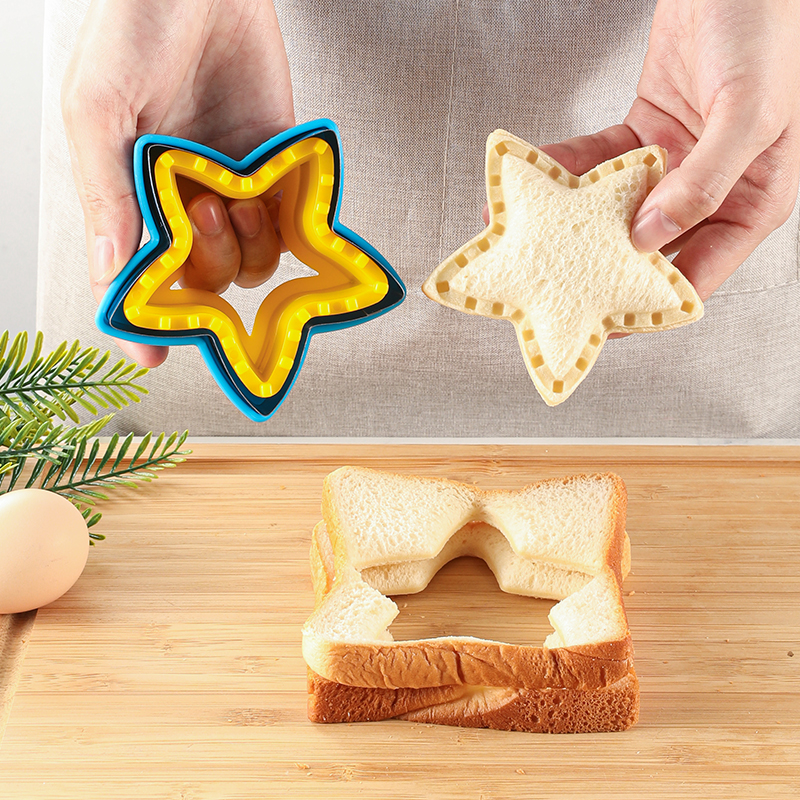 Sandwich Snij-En Sluitmachine, Biscuit Plastic Snijmachine, Huishoudelijke Keukengereedschap, Bakvormen, Creatief Snijden: Licht Geel