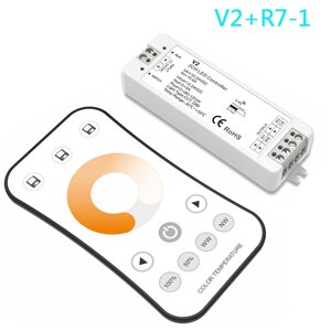 2.4g rf langaton led-kosketuskaukosäätimen himmennin 1ch 2ch 3ch led-ohjain yksiväriselle / värilämpötilalle / rgb led-nauhalle: V2 ja  r7-1