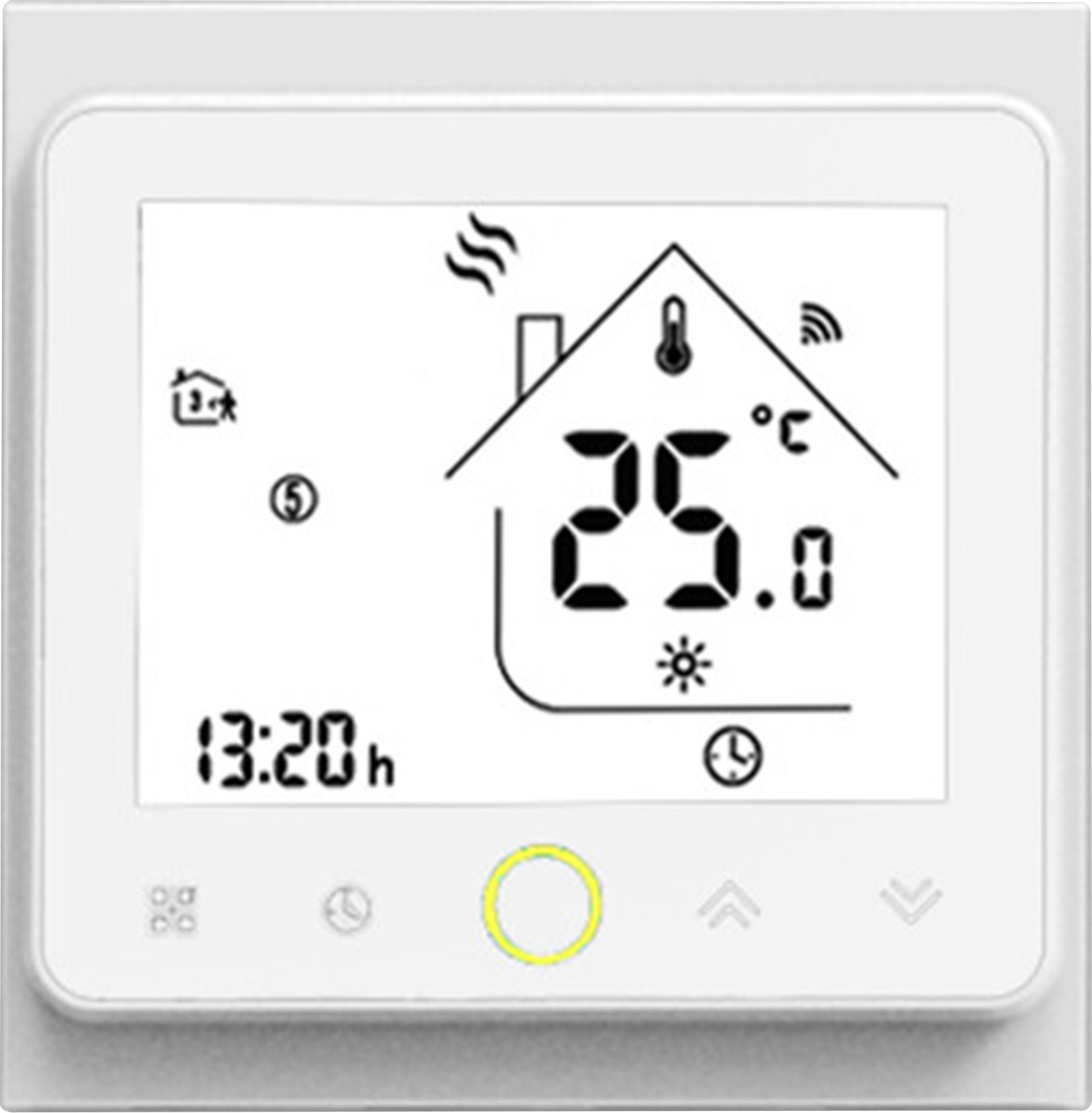 RS485&amp;MODUS digital touch screen thermostat heating for dual sensor electric heat 16A: White