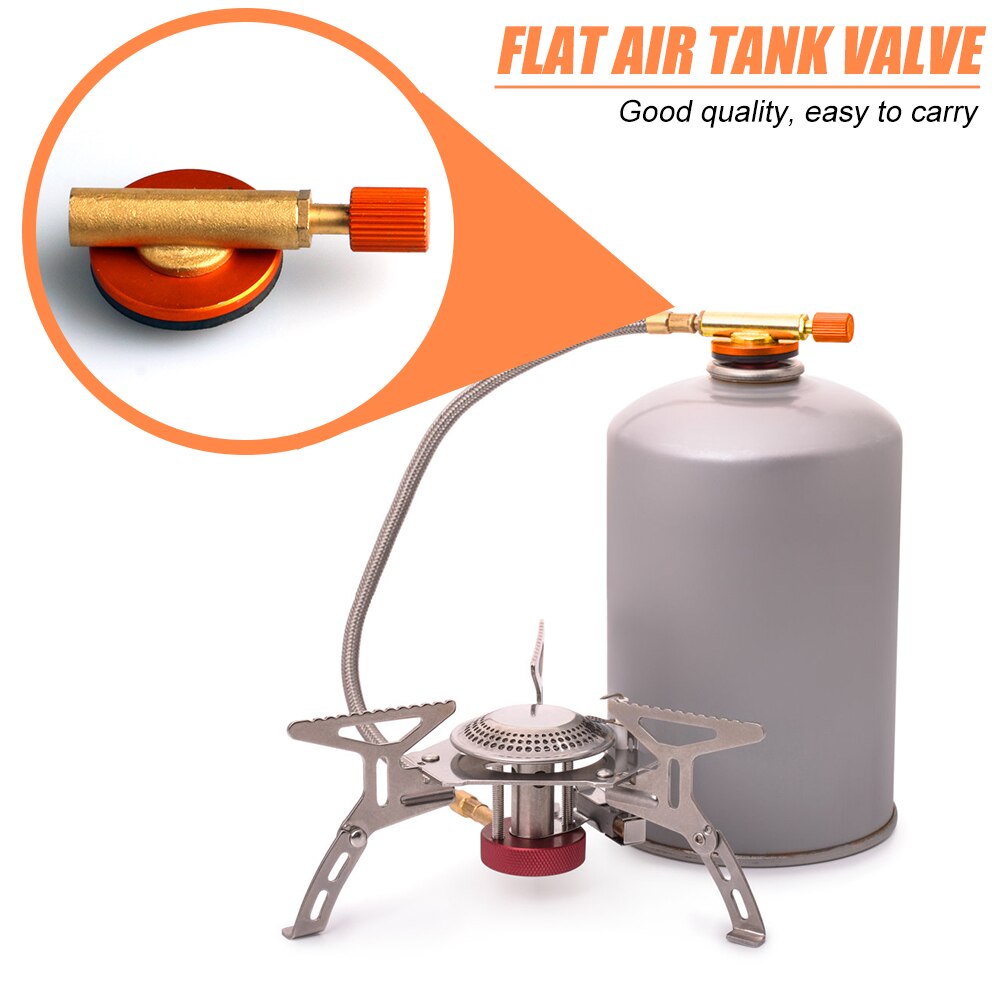 Camping Gas Stove Outdoor Air Valve Safe Switching Flat Tank Cylinder Air Valve Adapter for Outdoor Picnic Cylinder Adapter
