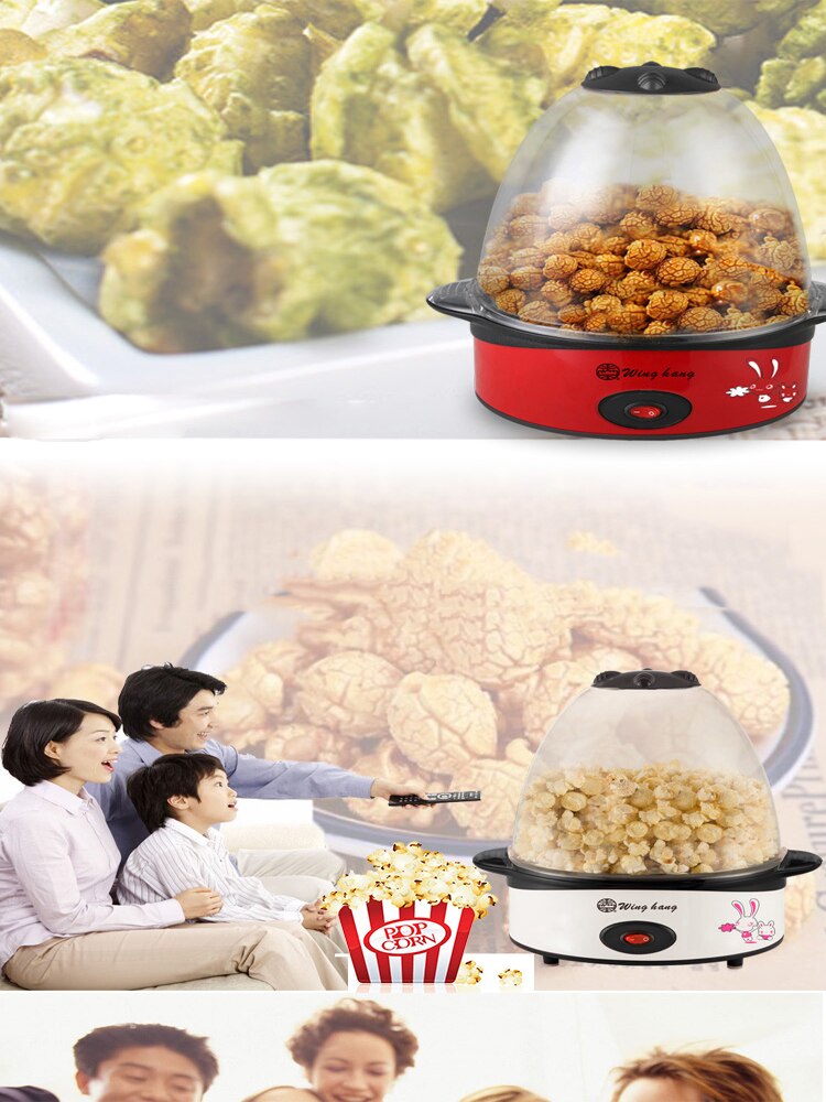 Easy Operate Popcorn Machine Mini Family Popcorn Maker Easy Clear Food Grade Cover