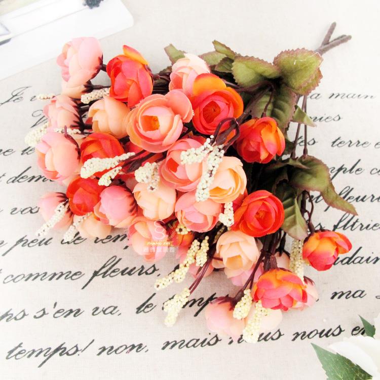 Kunstmatige Rose 18 Bloemhoofdjes Camellia Pioen Boeket Kamer Hortensia Decor