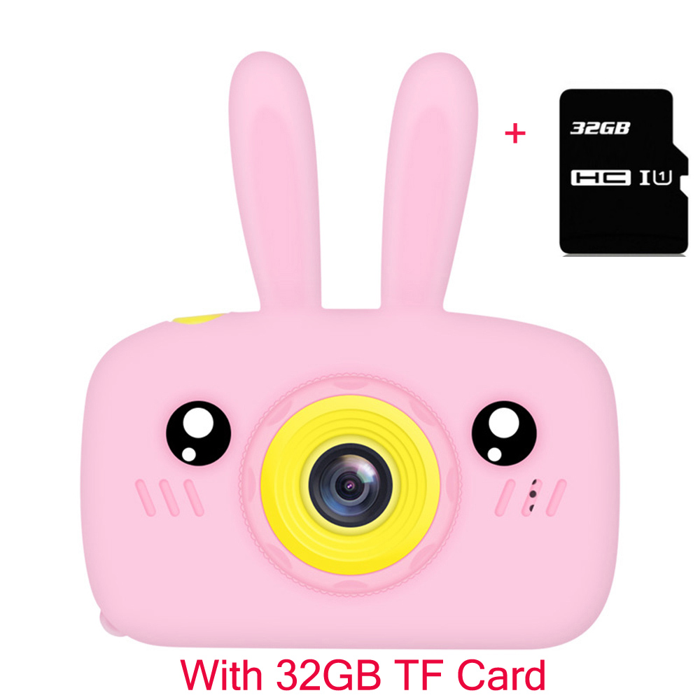Nette Karikatur Kamera freundlicher Weihnachten Spielzeug HD 1080P Tragbare Digital Video Kamera Spielzeug Für freundlicher Geburtstag: 32GB Rosa