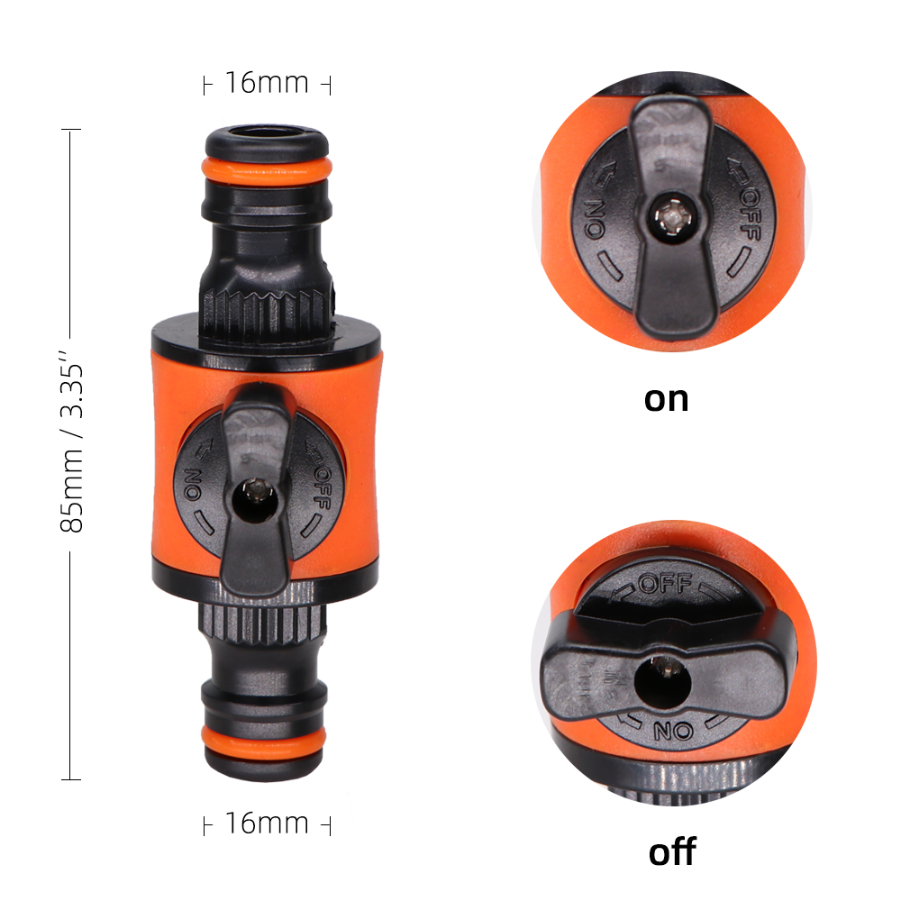 2 stk 16mm som hageslange stengeventil montering plastslange kranadapter hurtigskjøt til vanning vanning bilvask