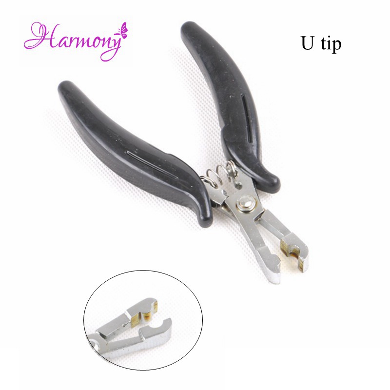Alicates en forma de U y punta plana para Micro anillos, extensiones de cabello humano, herramientas de extensión de cabello de acero inoxidable, 3 uds.