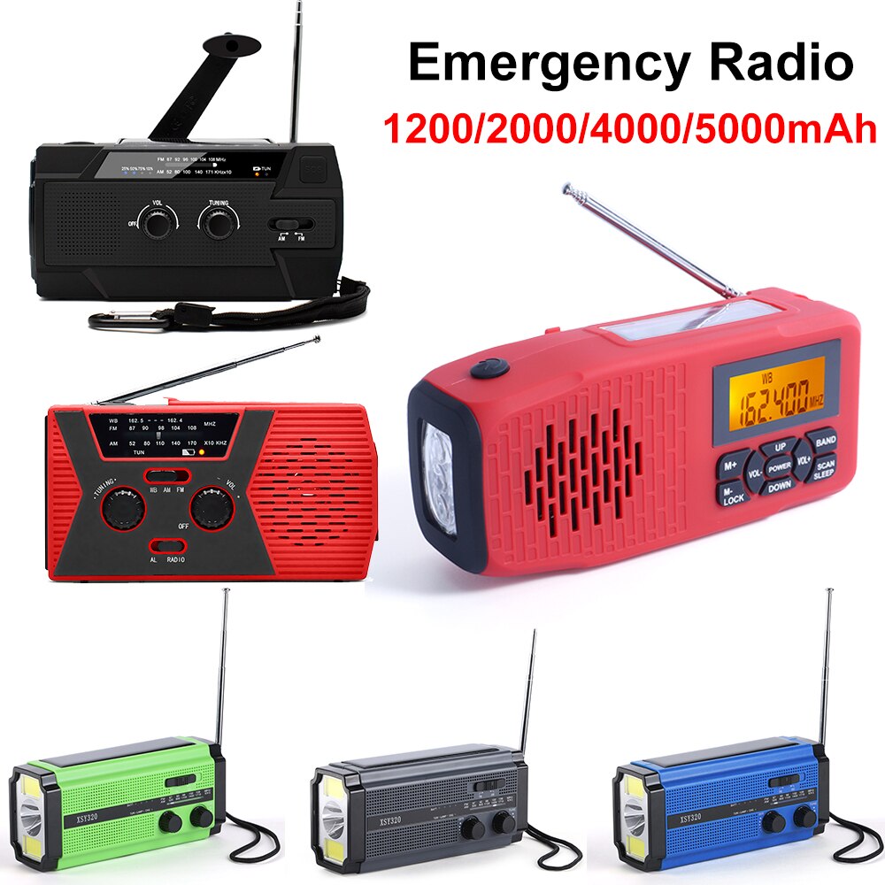 Solar Hand Crank Radio Am/Fm Emergency Radio Met L... Grandado