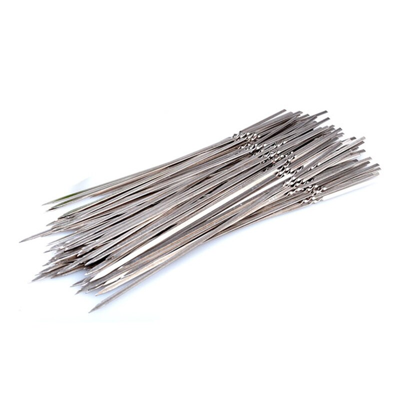 20pcs! Reusable 33cm metal long skewers Needle stainless steel brochette barbecue sticks grilling bbq tools easy kebab maker
