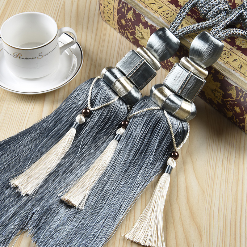 Embrasses de rideau à pampilles bleues de luxe d'europe pour décoration de salon crochets suspendus support de rideau accessoires de rideau CP071H