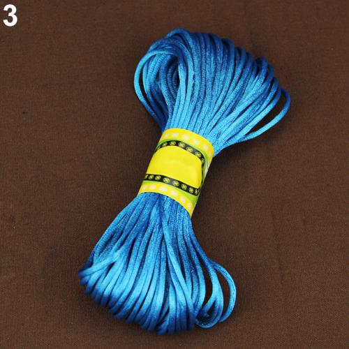 20M Nylon Braiding String Chinese Knot Cord Rattail Satin Braided String Jewelry findings Beading Rope for DIY crafts: Blauw