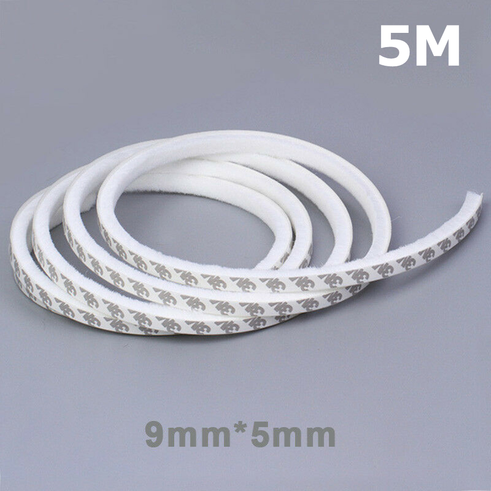 5/10 Meters Brush Strip Self Adhesive Door Window Sealing Strip Home Door Window Sound Insulation Wind-proof Strip Gasket: 5A-WH