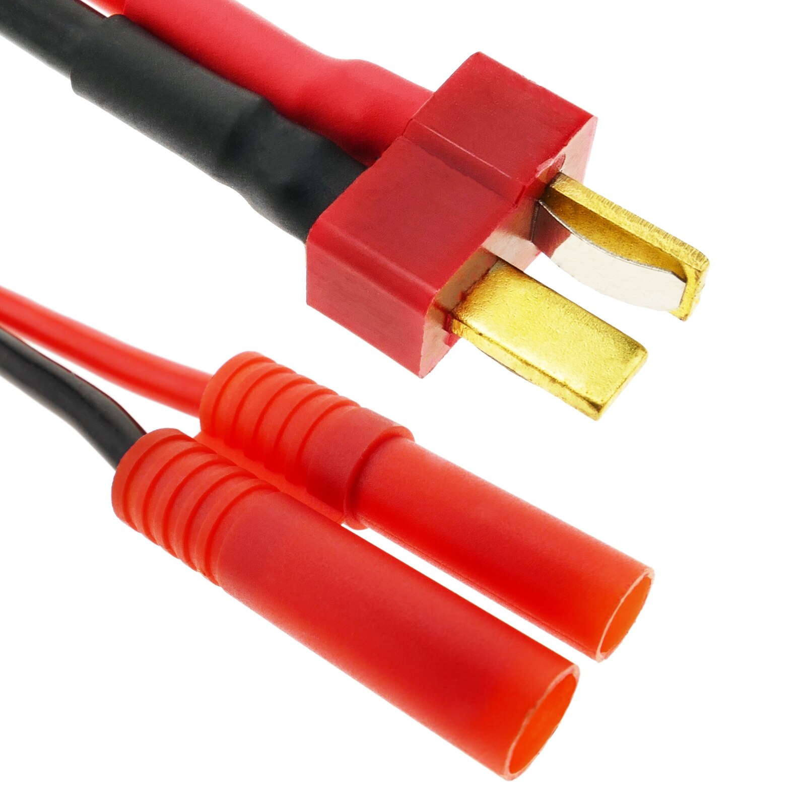 BeMatik - Cable T PLUG macho a HXT Banana 4.0mm de 8cm 14AWG Carga y fuente alimentación