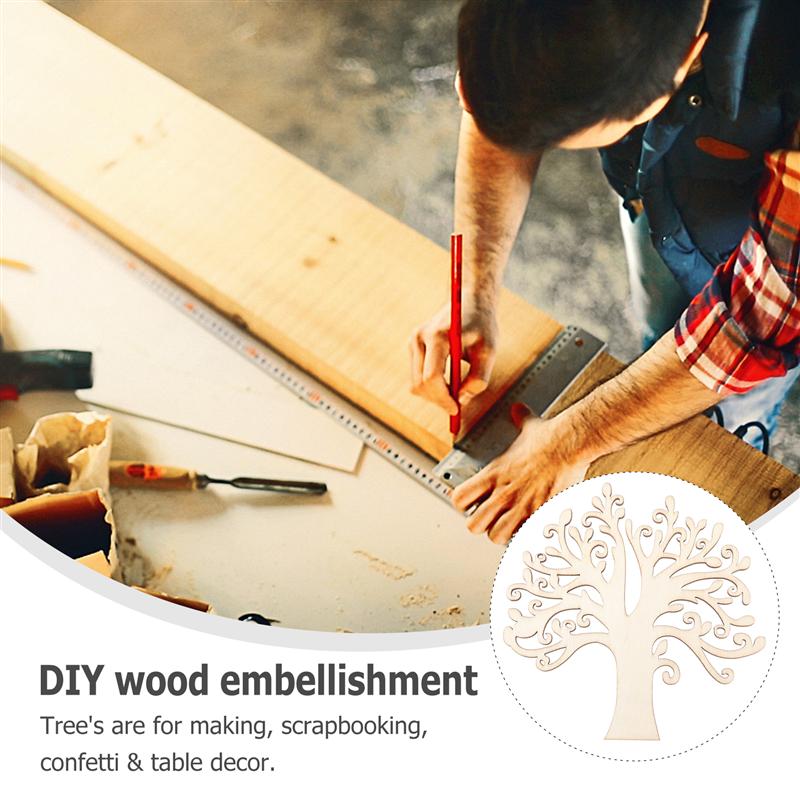 10 kpl tyhjiä puisia puukoristeita askarteluihin koristeita juhlien hääkoristeisiin (puun väri)