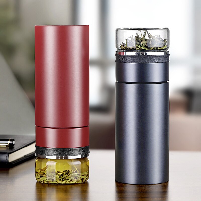 Guang yi termosflaske te filter med te adskillelse filter infusions termos krus vakuum kolbe flaske forretningsmand 550ml