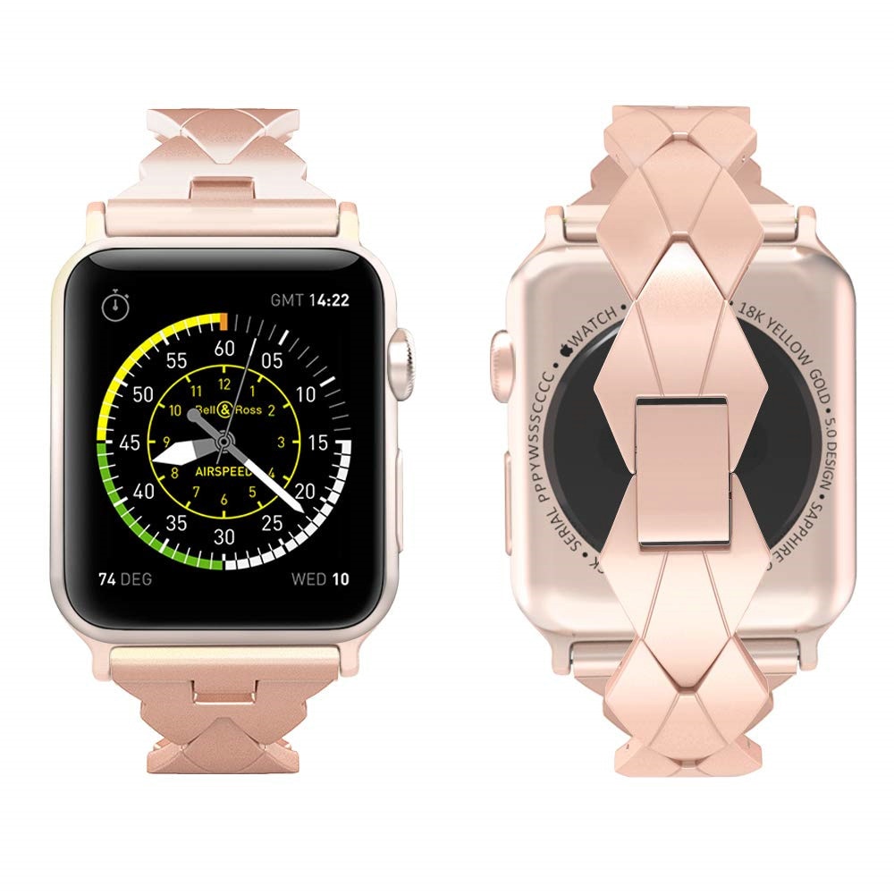 Bracelet en acier inoxydable pour Bracelet de montre pomme 38mm 42mm iWatch 4 bandes 44mm 40 mm Bracelet de ceinture en métal rhombique montre Apple 5 4 3 2 1