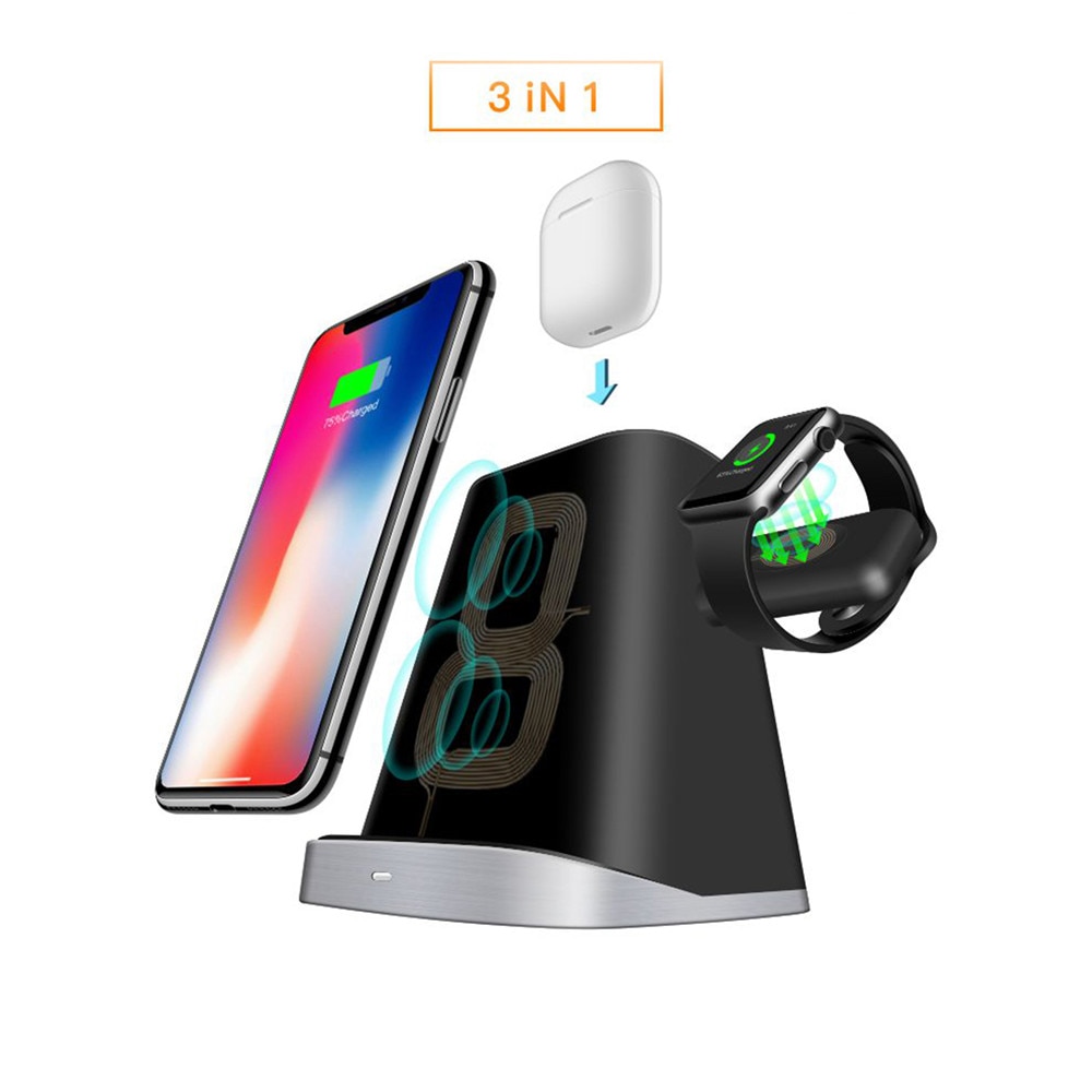 3 in 1 snelle Q1 charger wireless charging stand dock pad voor iPhone en Apple Horloge AirPods/Samsung Universal draadloze Oplader