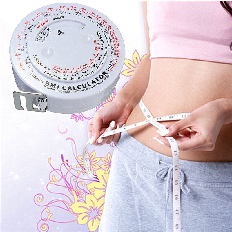 BMI measure tape BMI Calculator Health Tape Measure Mass Index with Retractable: normal white