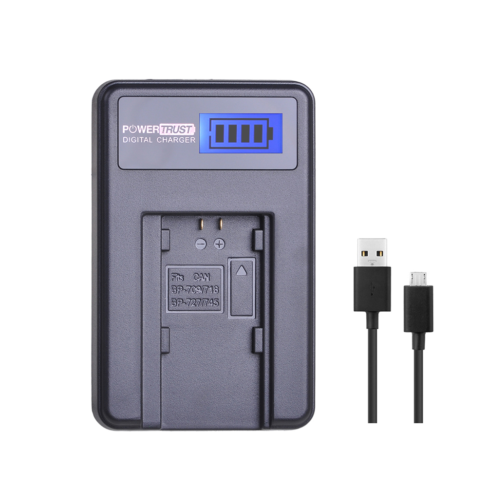 1x bp -727 bp727 bp 727 3000 mah batteri + lcd usb-laddare för canon bp -718 bp-709 vixia hf  m50,  hf  m52,  hf  m500,  hf  r30,  hf  r32: Laddare