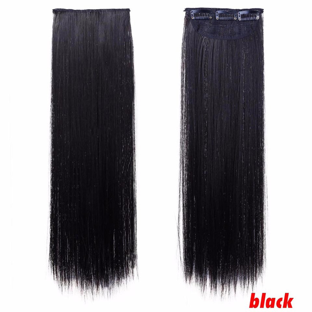 3 Clips In Extensions 45CM Straight Hairpieces for white women Synthetic high temperature fiber Hair 3pieces a head: 2