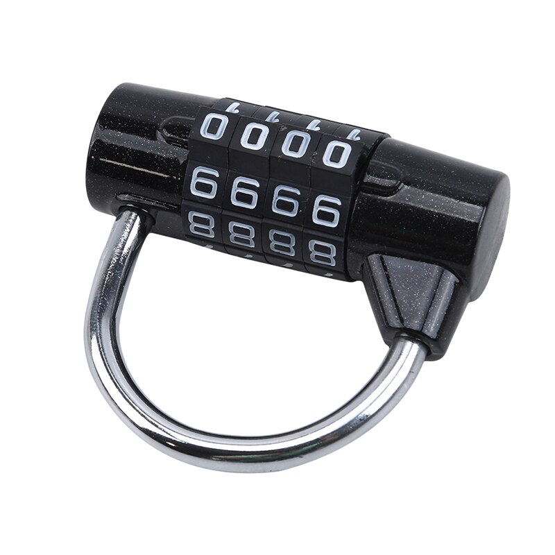 55*50mm Heavy Duty 4 Dial Digit Combination Lock Weatherproof Security Padlock Outdoor Gym Safely Code Lock Black: black