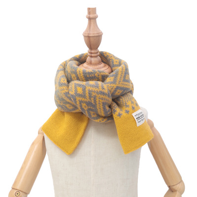 Bufanda de lana cálida para niño y niña, abrigo para el cuello, invierno, otoño: yellow