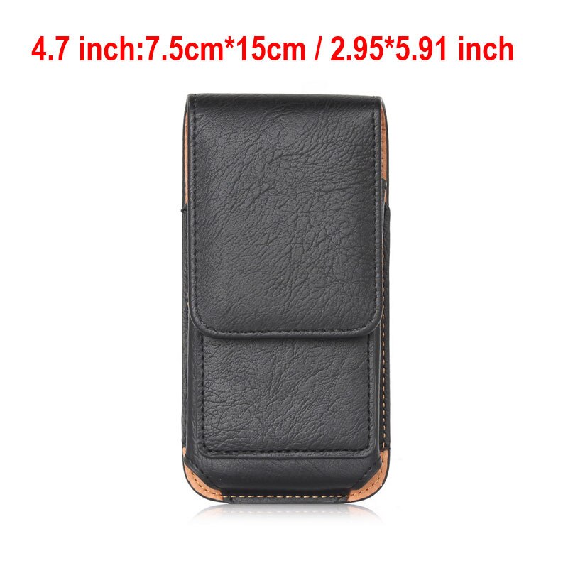 Yiang heuptas heren pu leer litchi patroon 360 flip mobiele telefoon tas heuptas retro riemclip tas leren riemtas zwart: 4.7 inch zwart