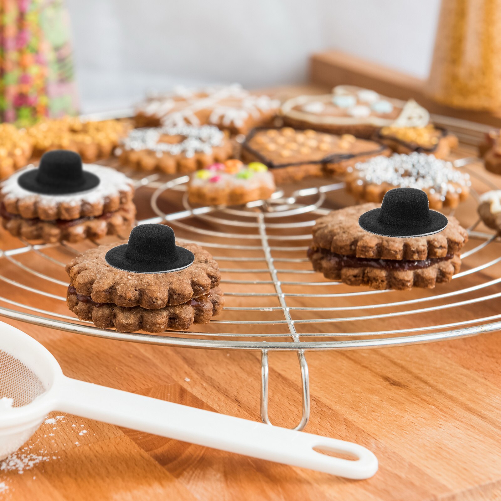 20Pcs Christmas Snowman Hats DIY Hat Adornments Christmas Party Supplies