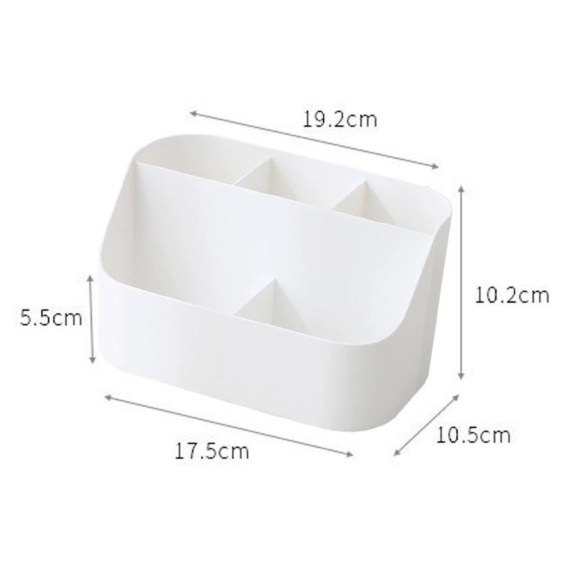 Desktop Storage Box Multi-functional Makeup Brush Remote Control Holder Plastic Storage Dividing Box Office Supplies Organizer:  Light Yellow