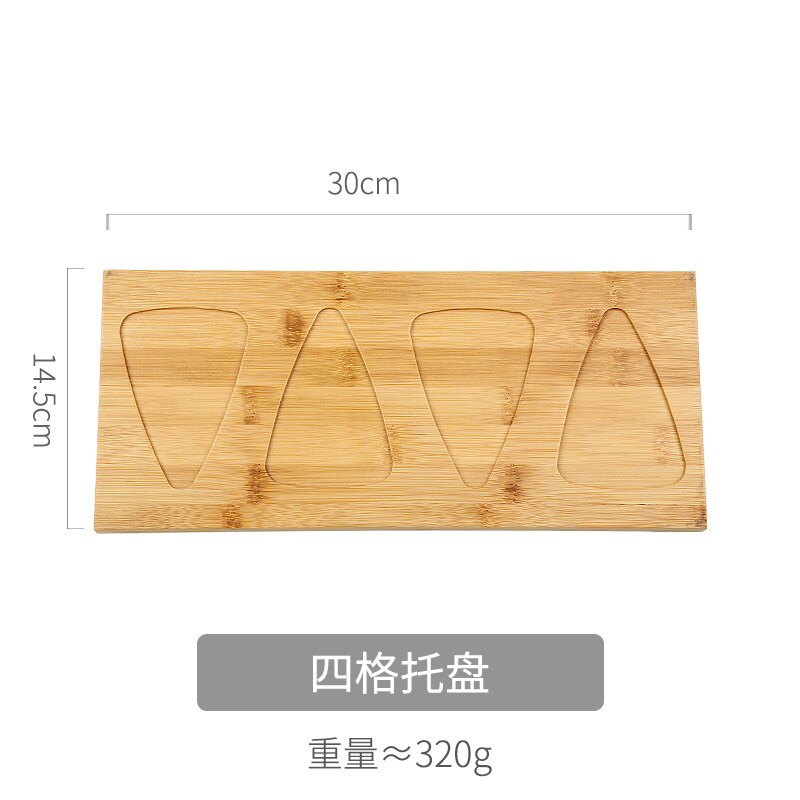 Japanese Leaves Plate Cute Gravy Boat Dish Baking Dish Cartoon Ceramic Household Taste Dish Pot Dipping Tableware: four grid tray