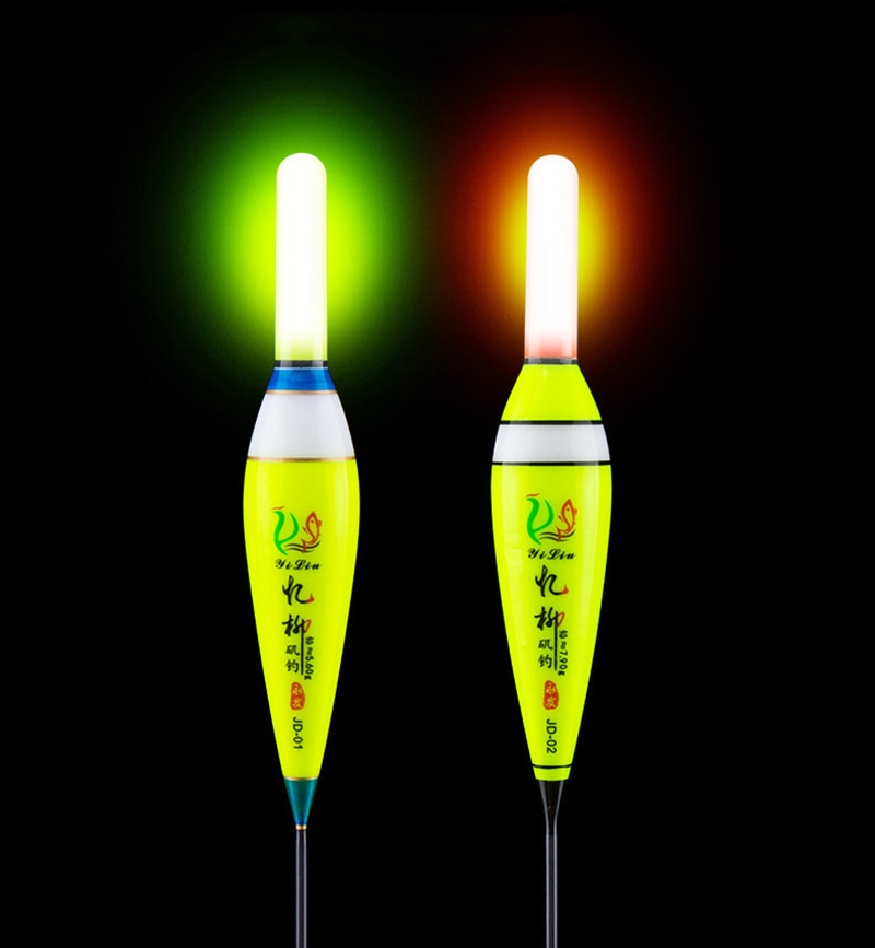1pcs Balsahout Glow Vissen Float LED Elektrische Vlotter Licht Visgerei Lichtgevende Elektronische Vlotter Met Batterij CR425 B314