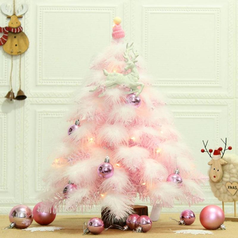 Netto Rood Roze Veer Kerstboom Kerst Ornamenten Ornamenten Handgemaakte Kerstboom Kunstmatige Decoratie P2E7
