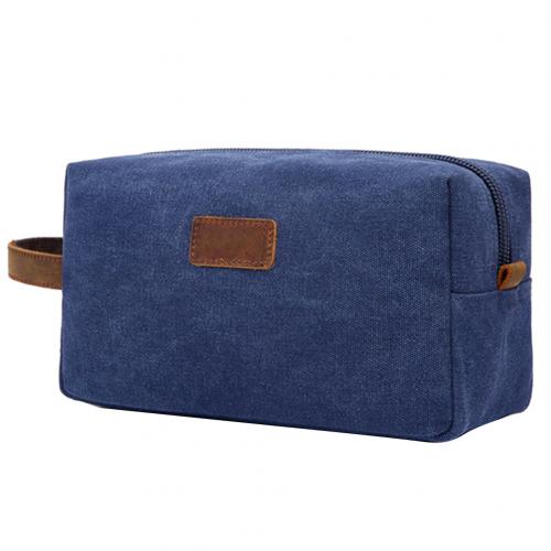Retro Mannen Reizen Scheren Dopp Kit Cosmetische Make-Up Organizer Canvas Toilettas neceser maleta de maquiagem: Blauw