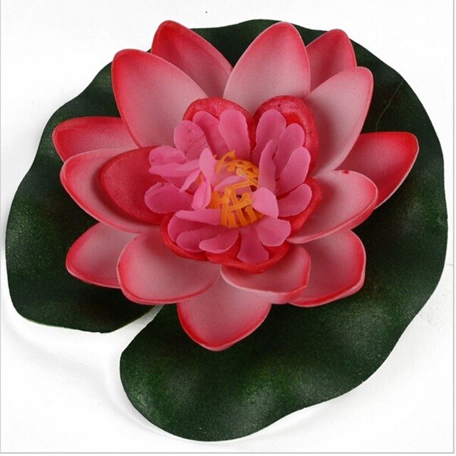 Simulación de loto de 10 Cm, decoración de paisaje acuático, lirio de agua, decoración de Acuario, flores de loto artificiales pequeñas: Rose