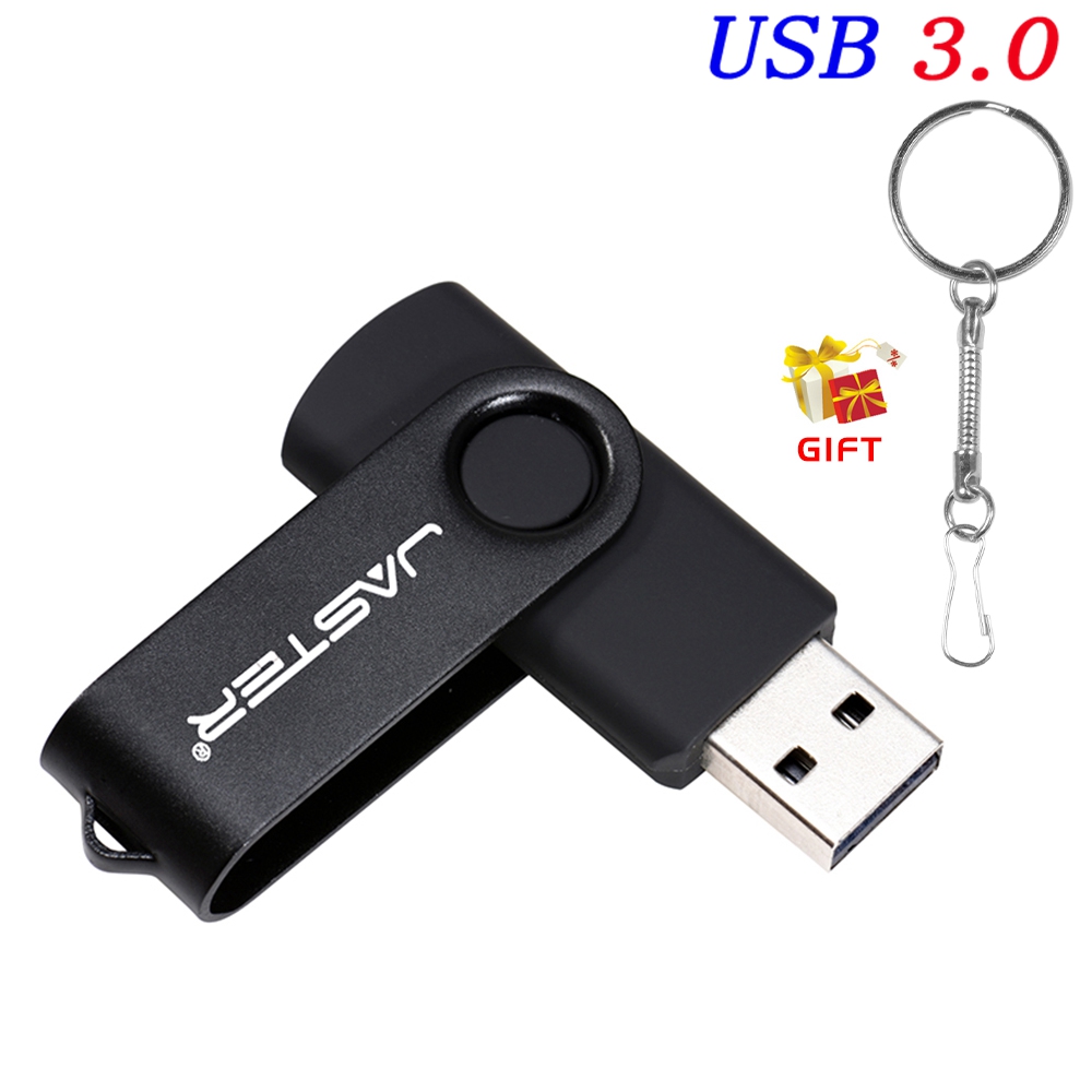 USB 3.0 USB Flash Drive 128GB Rotatable Pen Drive 64G Wedding Memory Stick 32G 16G Free Chain Pendrive 8G Silver USB Stick