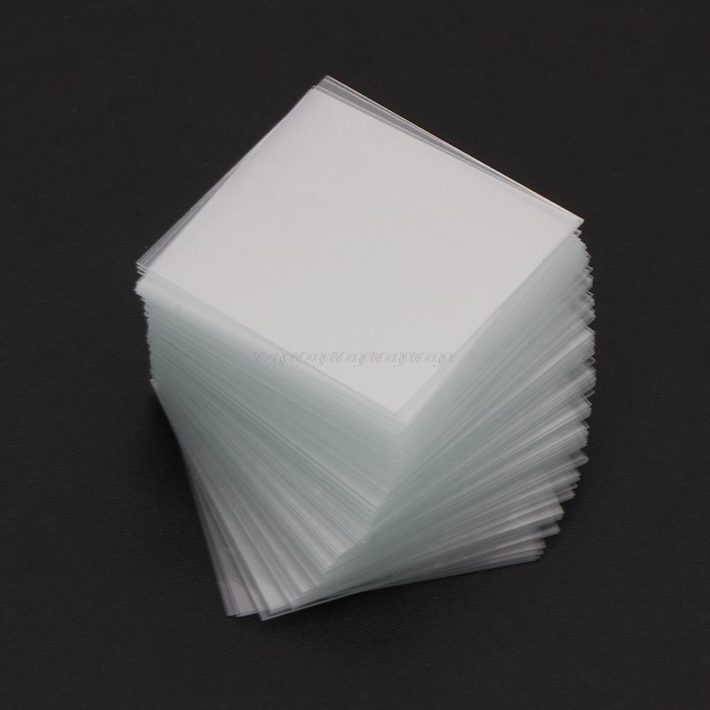 100 Pcs Transparent Square Glass Slides Coverslips Coverslides For Microscope Optical Instrument Jy02 19