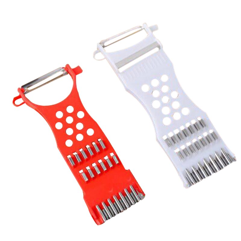 Fruit And Vegetable Grater Multifunctional Plastic Peeler With Three Shape Blades Stainless Steel Blade Peeling And Shredder: Default Title