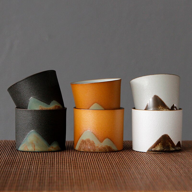 Ceramic teacup Kungfu tea set teacup Japanese cup colorful glazed small teacup