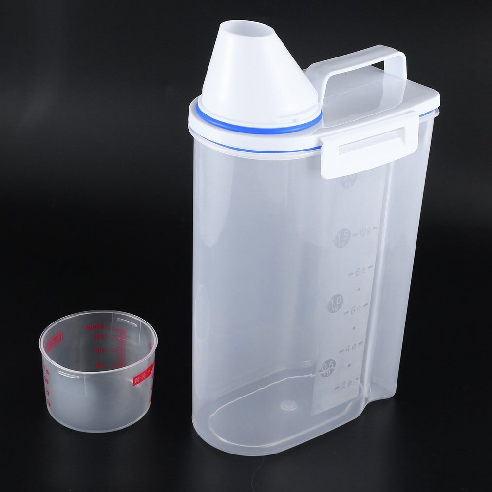 Portable taille en plastique Transparent cuisine alimentaire céréales conteneur Grain mallette de rangement haricot Bin riz boîte de rangement