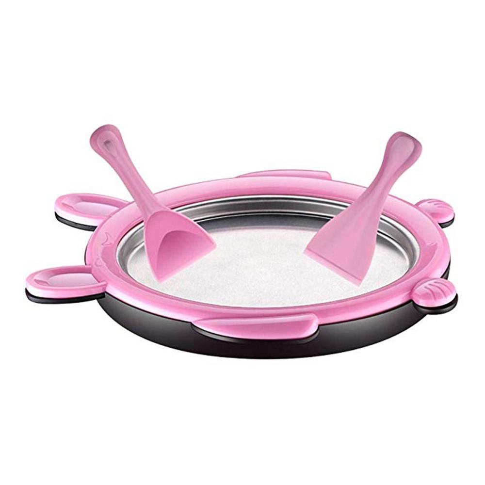 small ice cream roll maker fried yogurt machine home frying ice tray homemade fry ice plate price **D: Pink